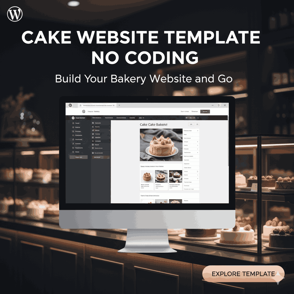 no coding cake website template beginner bakery wordpress website home baker ecommerce website elementor cake website layout fast wordpress bakery website setup cake shop website design elementor